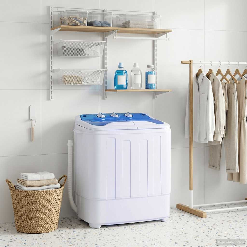 vidaXL Mini-Waschmaschine mit Schleuder und 2 Kammern 5,6 kg