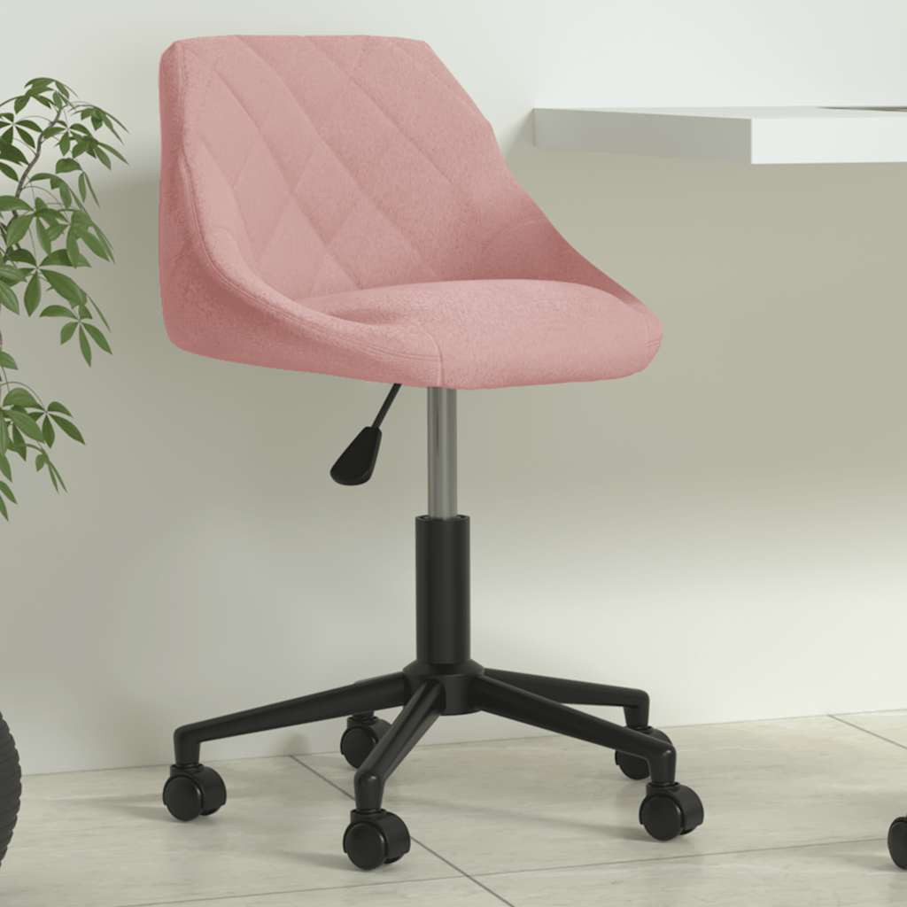 vidaXL Drehbarer Bürostuhl aus rosa Samt