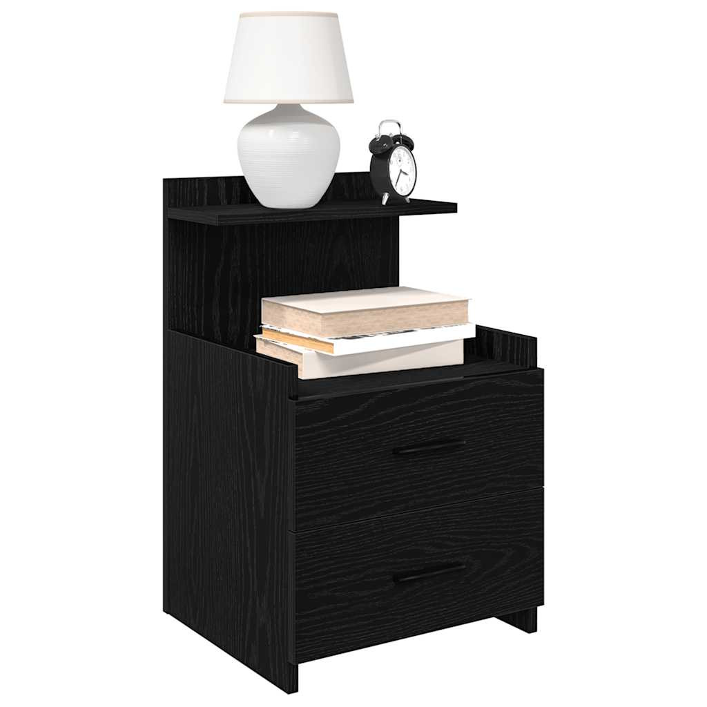vidaXL Nachttische 2 Stk. mit 2 Schubladen Schwarz 40x36,5x62 cm