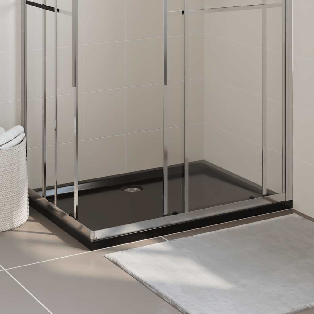 vidaXL Duschtasse ABS Rechteckig Schwarz 80x120 cm