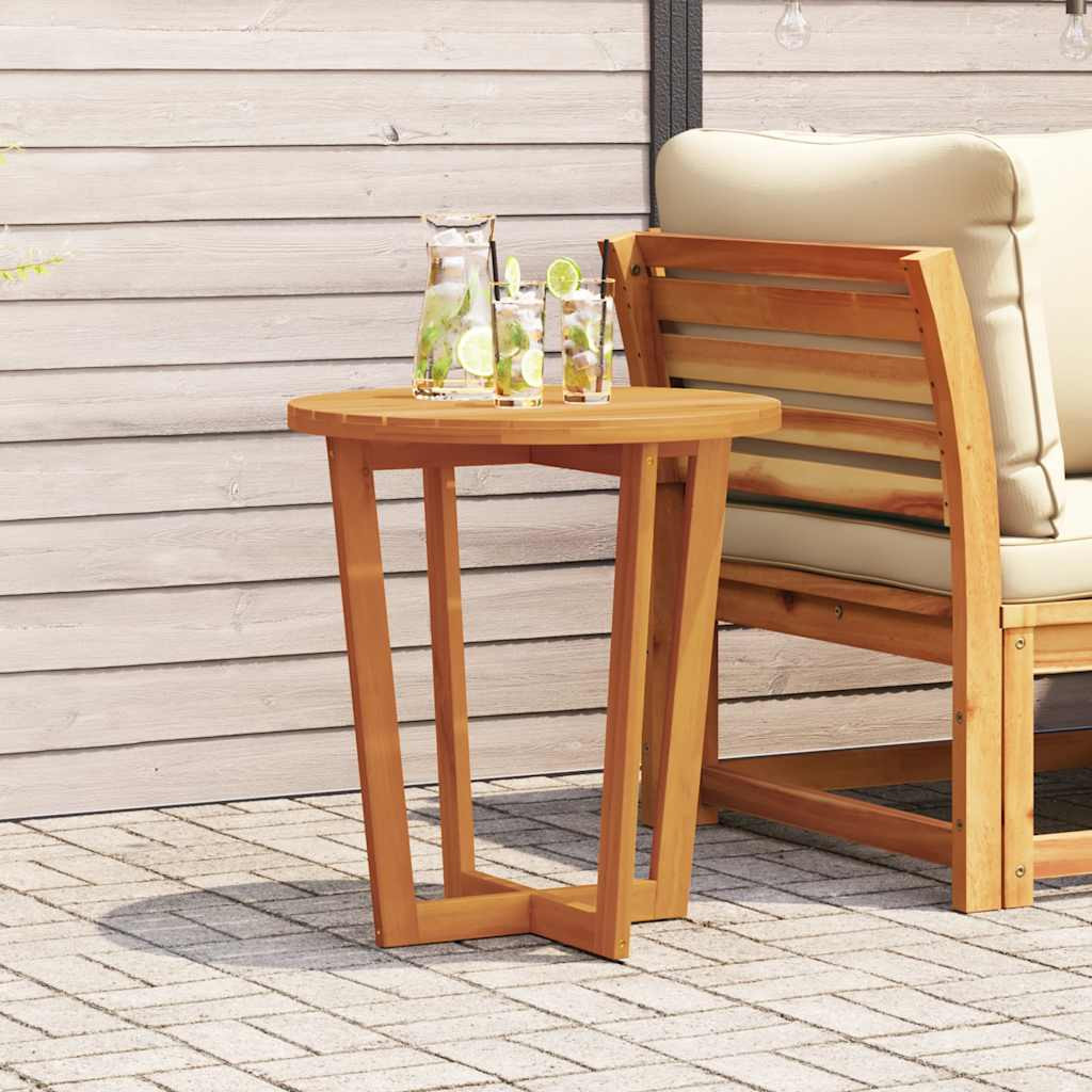 vidaXL Garten-Beistelltisch Rund Ø70x75 cm Massivholz Akazie