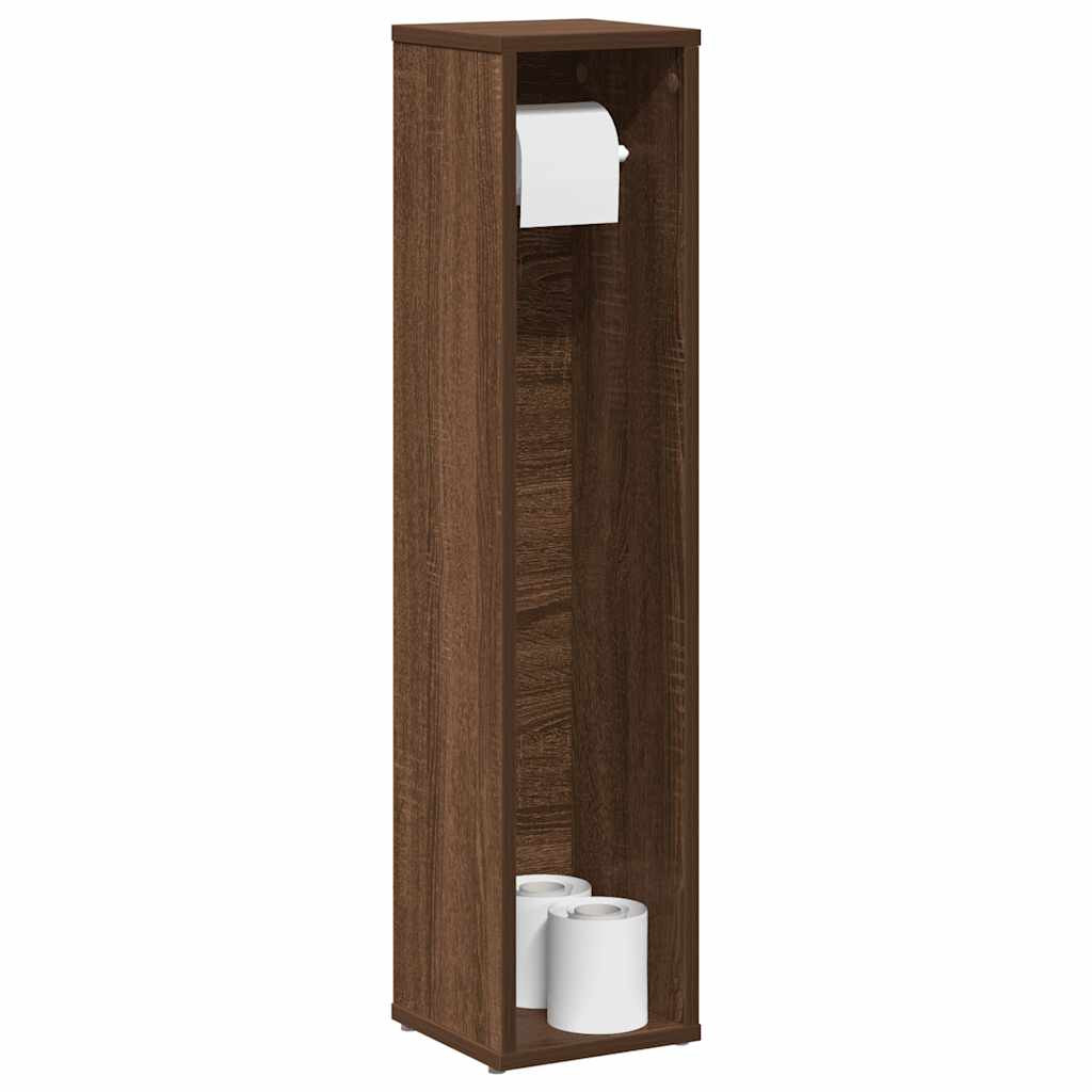 vidaXL Badezimmerschrank mit Rollenhalter Braune Eiche 20,5x20x90 cm