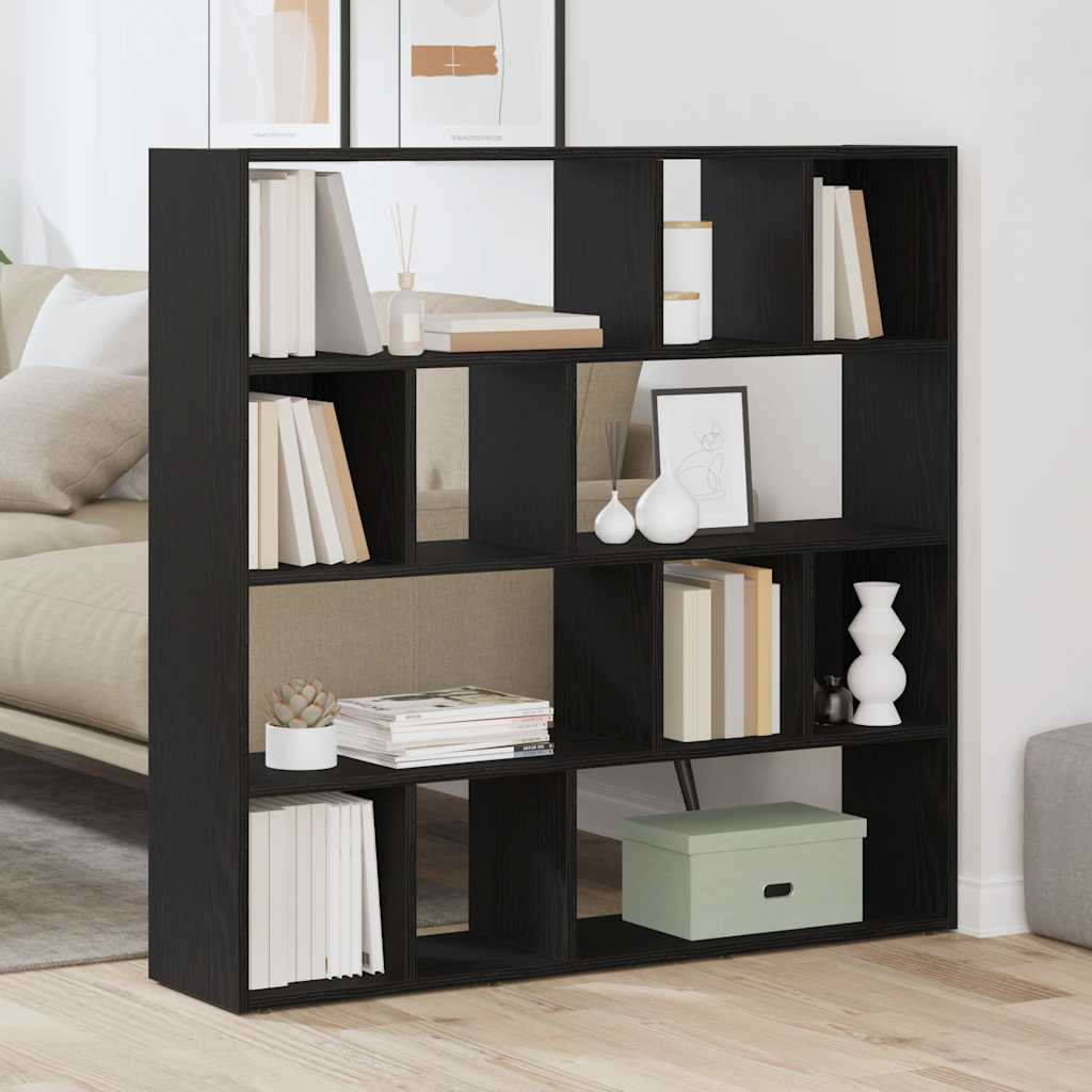 vidaXL Bücherschrank/Raumteiler Eiche schwarz 105x24x102 cm
