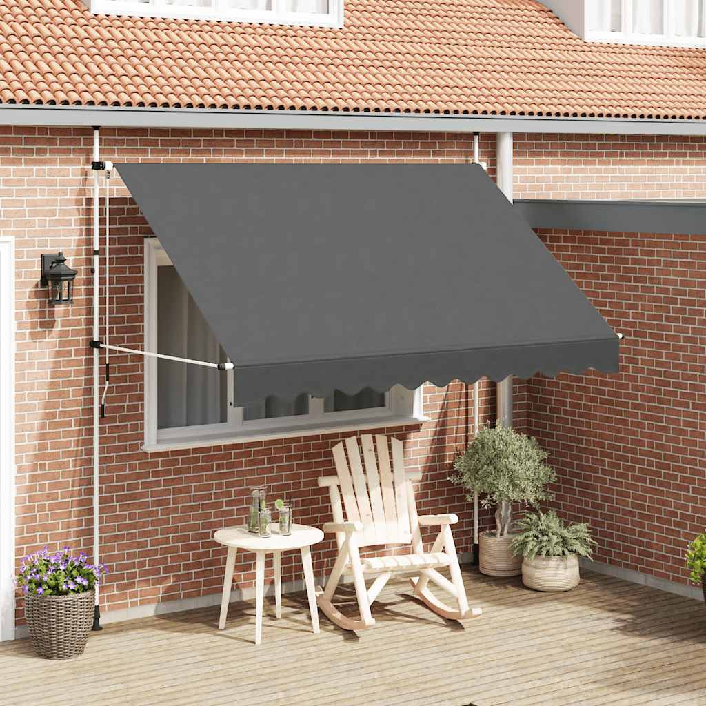 vidaXL Einziehbare Markise Handbetrieben 300 cm Anthrazit