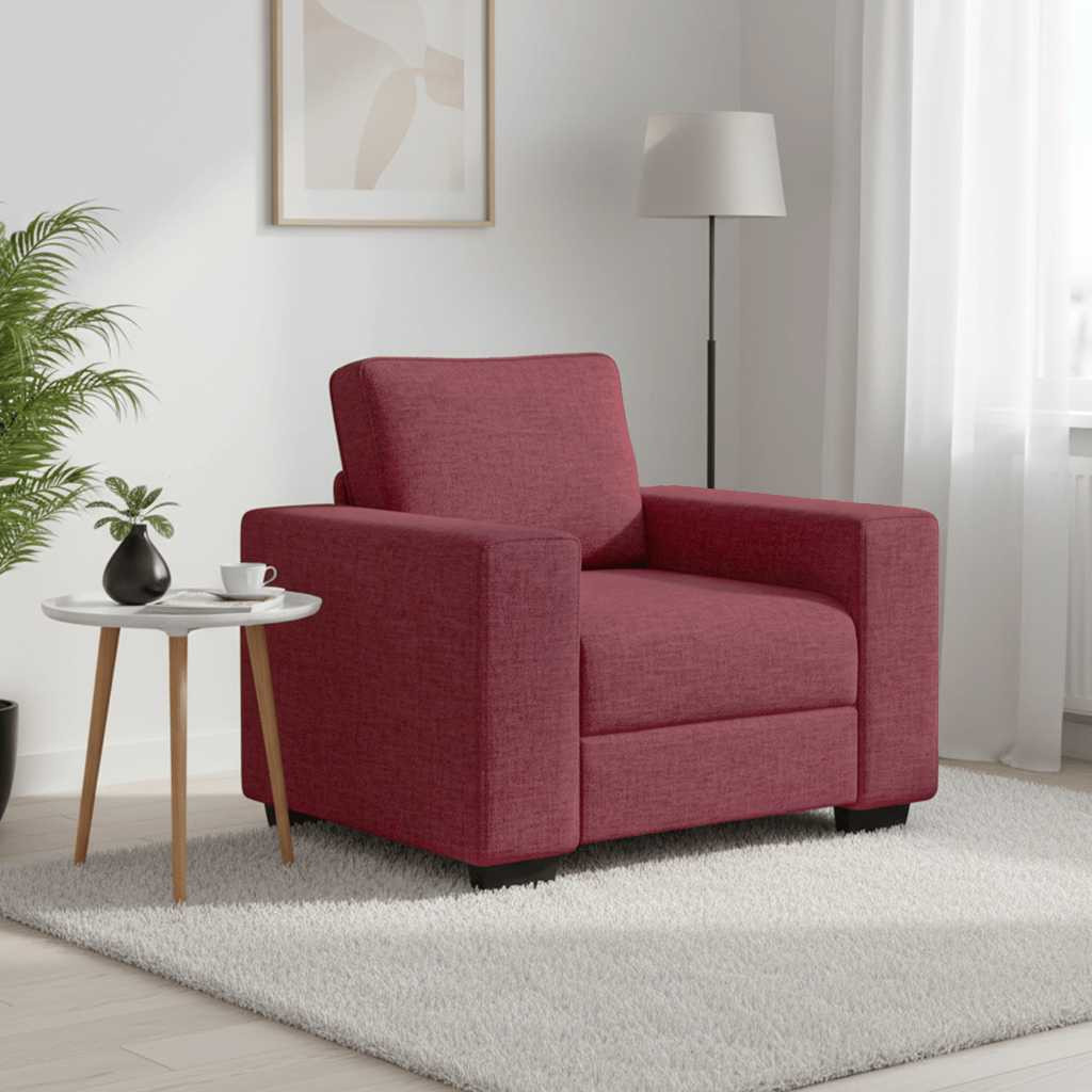 vidaXL Sessel Weinrot 100x77x82 cm Stoff