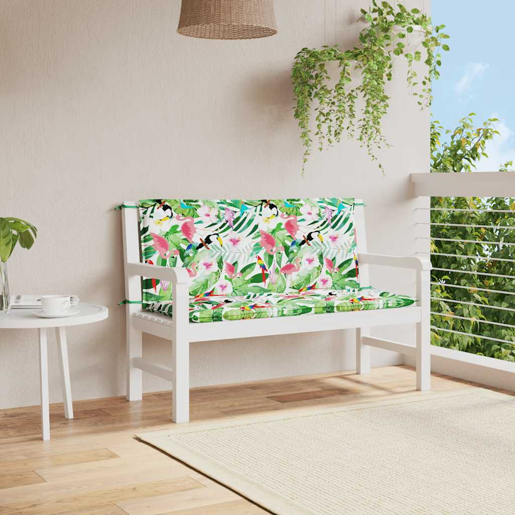 vidaXL Gartenbank-Auflagen 2 Stk. Mehrfarbig 120x50x7 cm Stoff