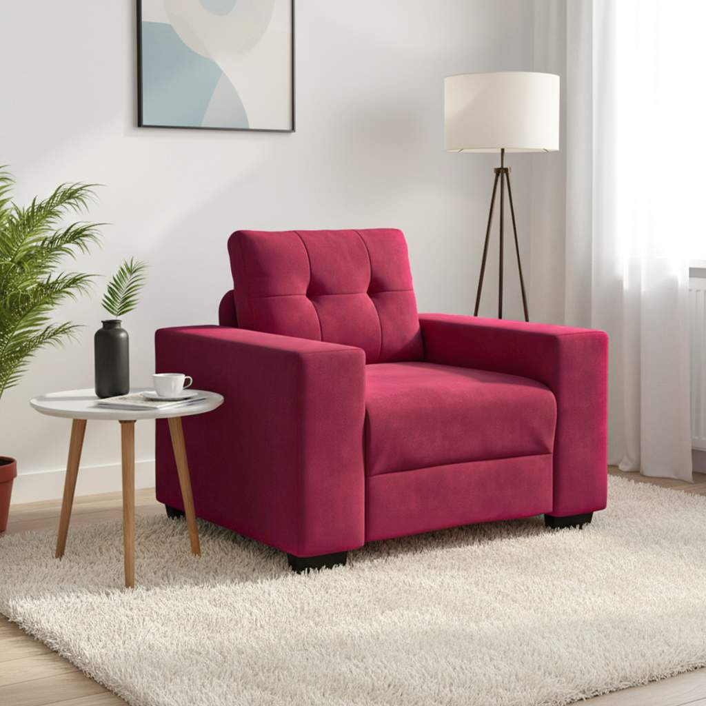 vidaXL Sessel Weinrot 100x78x80 cm Samt