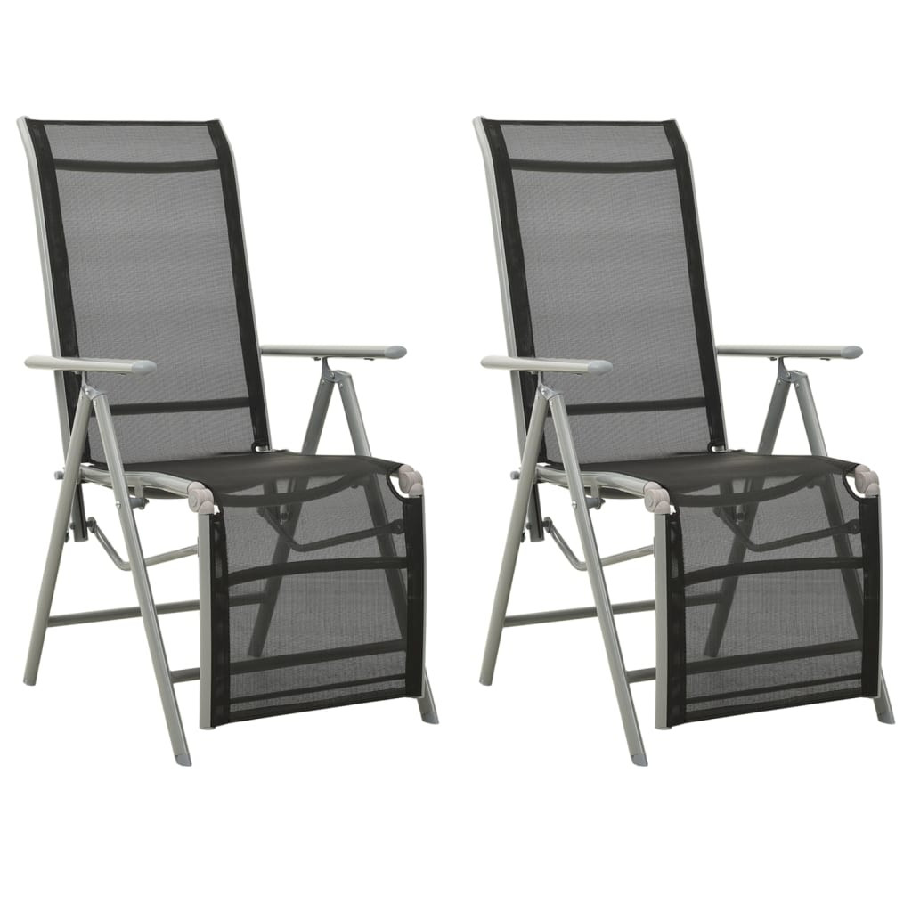 vidaXL Garten-Liegestühle 2 Stk. Textilene und Aluminium Silbern