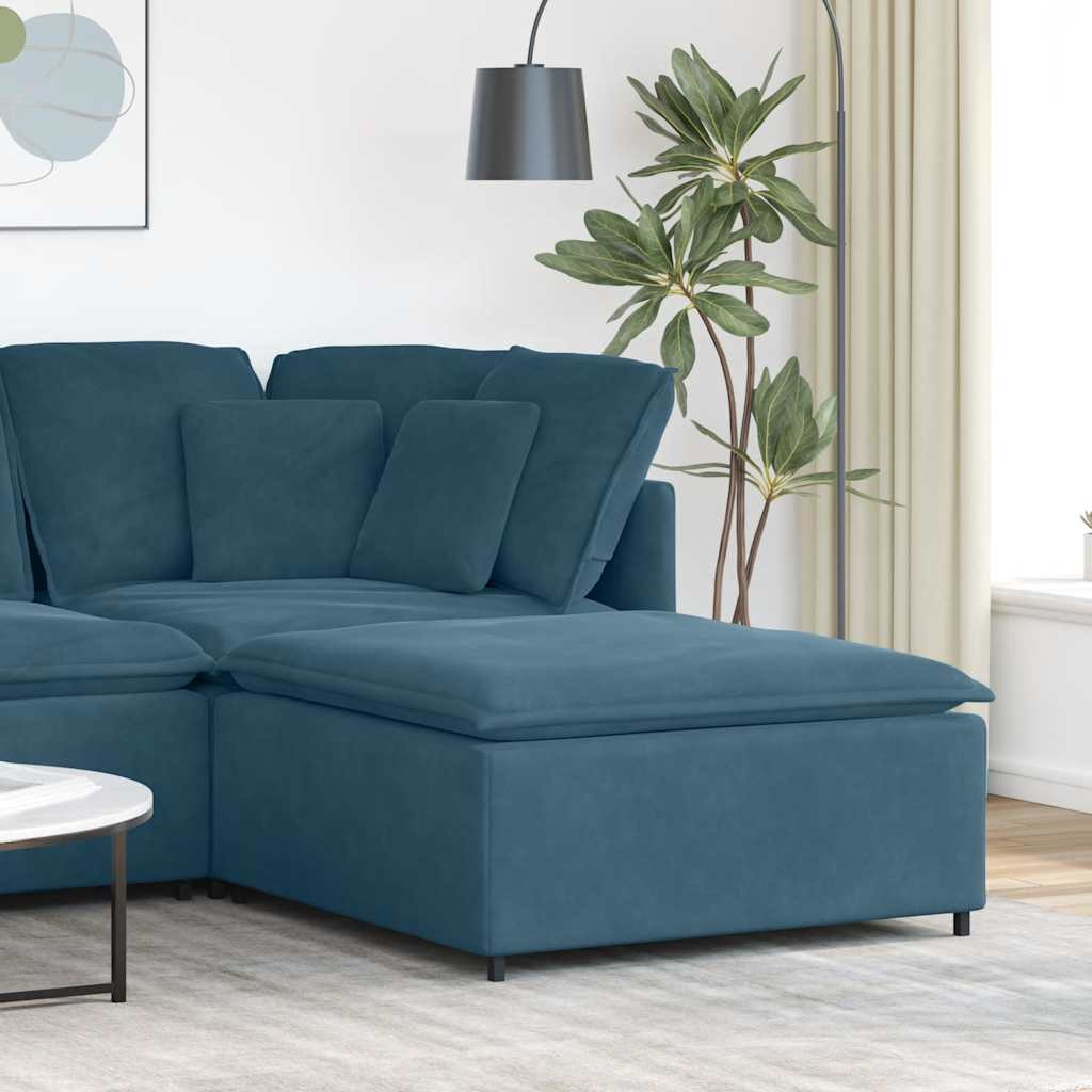 vidaXL Modulares Sofa Fußhocker-Modul Blau 100x100x48 cm