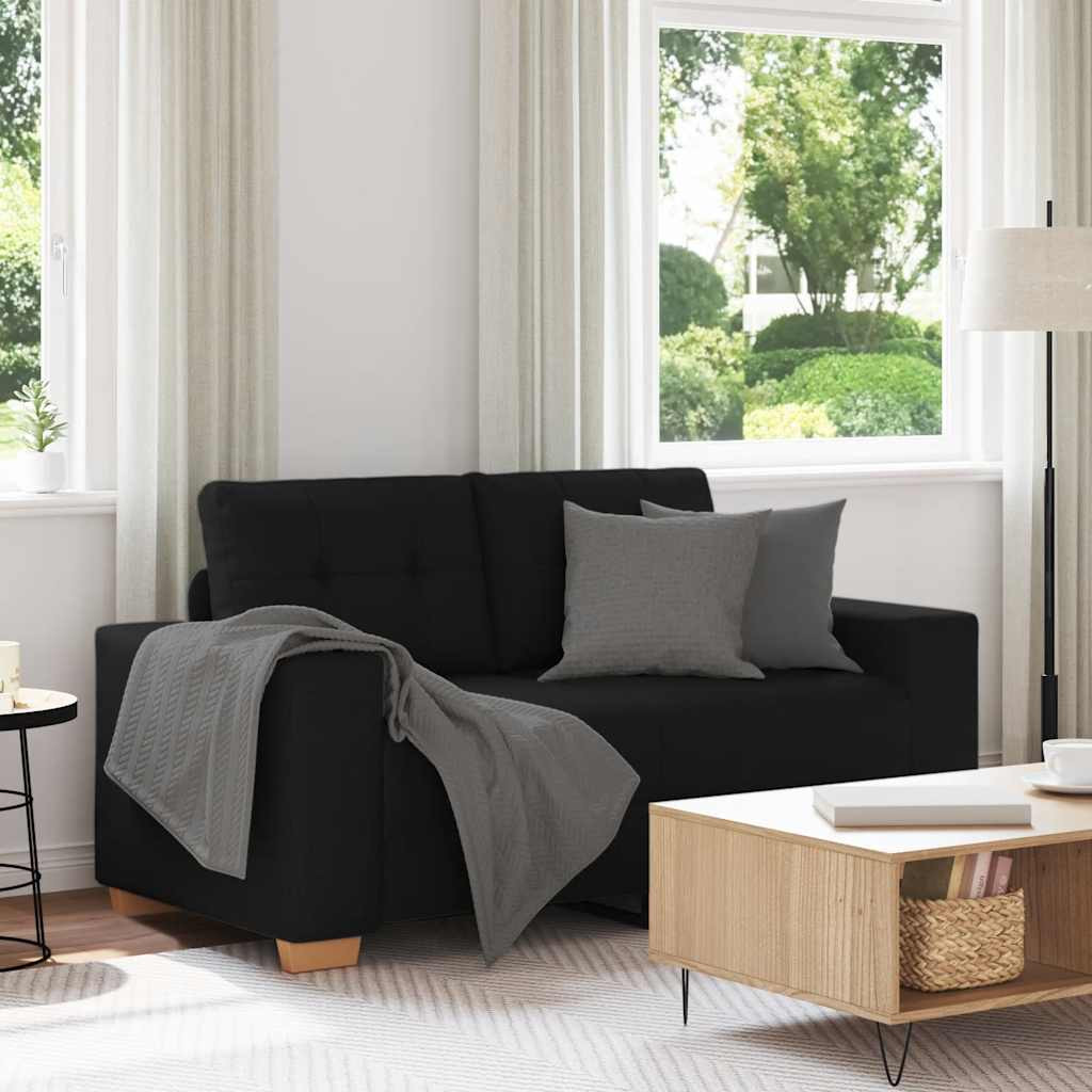 vidaXL Zweisitzer-Sofa Schwarz 160x77x82 cm Stoff