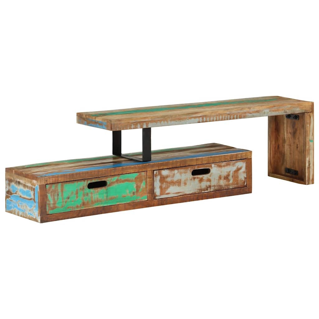 vidaXL TV-Ständer (118-200) x 30 x 40 cm Massivholz Altholz