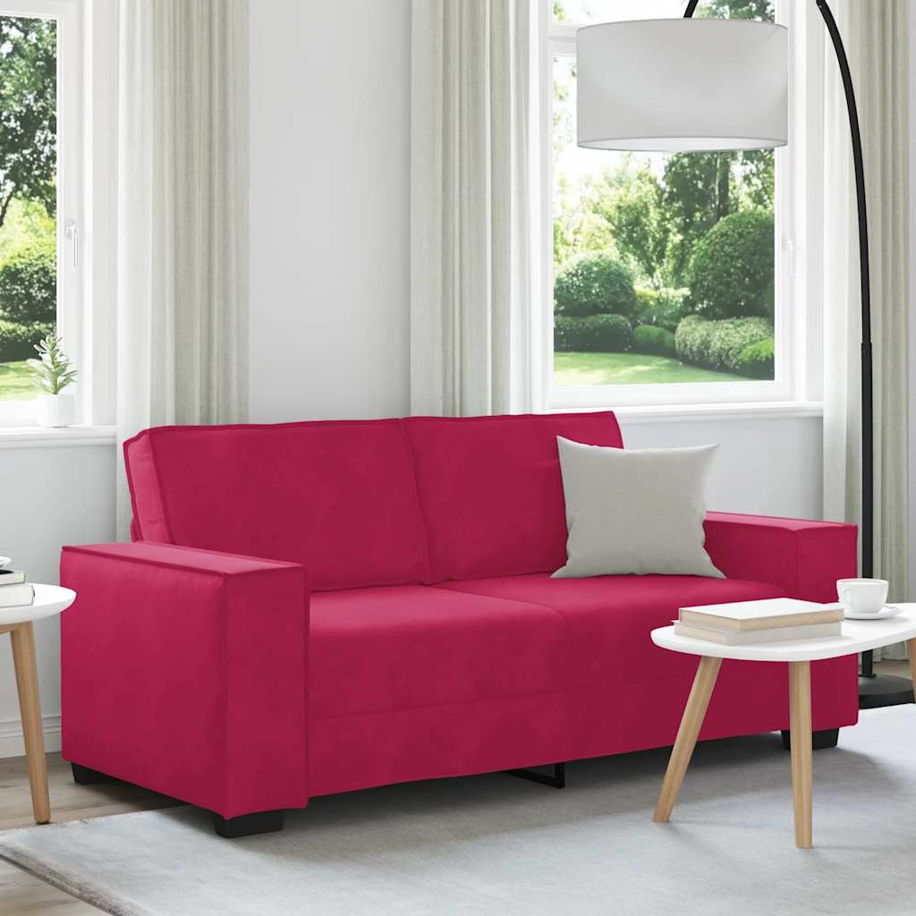 vidaXL 2-Sitzer-Sofa Weinrot 180x78x84 cm Samt