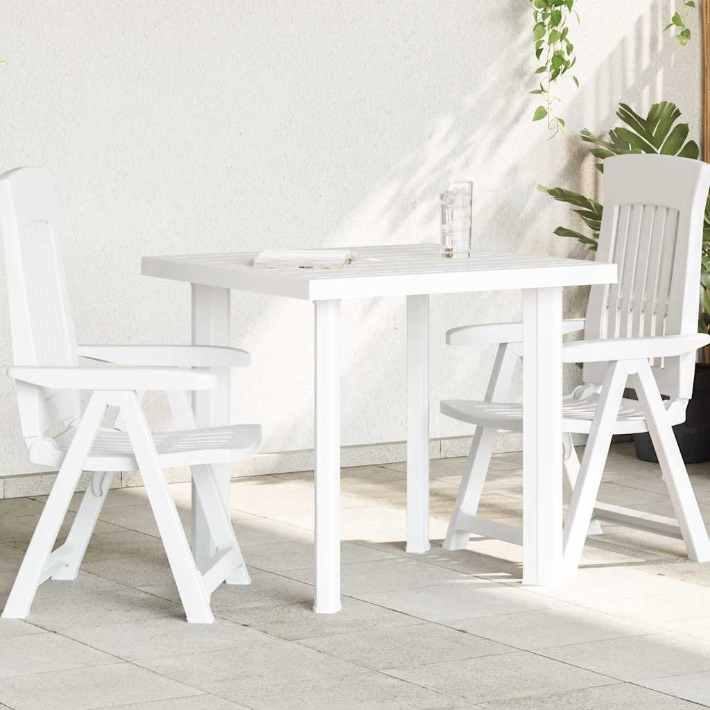 vidaXL Gartentisch Weiß 80x75x72 cm Kunststoff