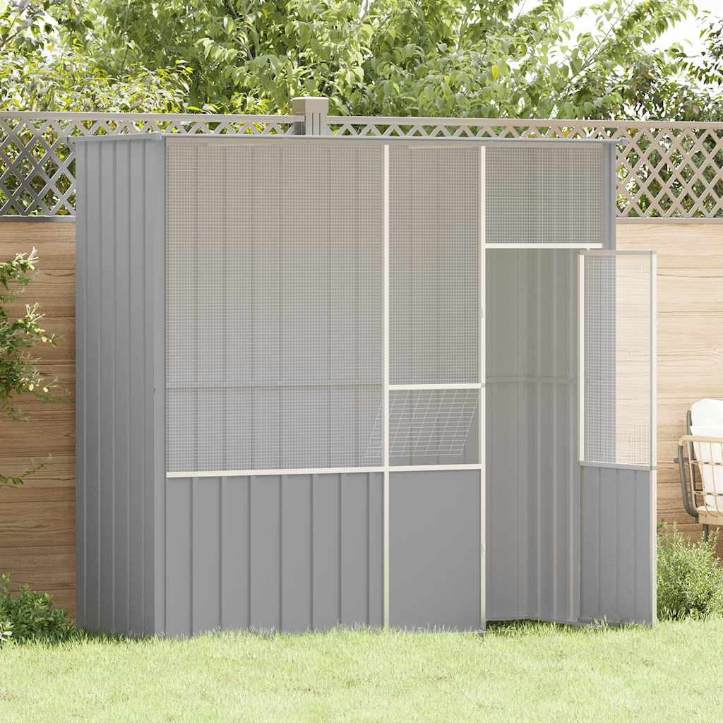 vidaXL Voliere Grau 215x78x200 cm Verzinkter Stahl