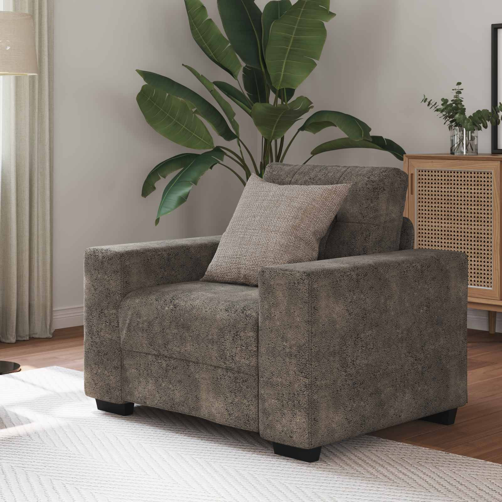 vidaXL Sofa-Sessel Dunkelgrau 100 cm Kunstwildleder