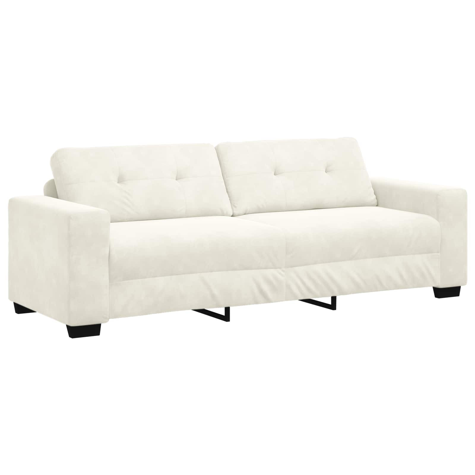 vidaXL 3-Sitzer-Sofa Creme 220 cm Samt