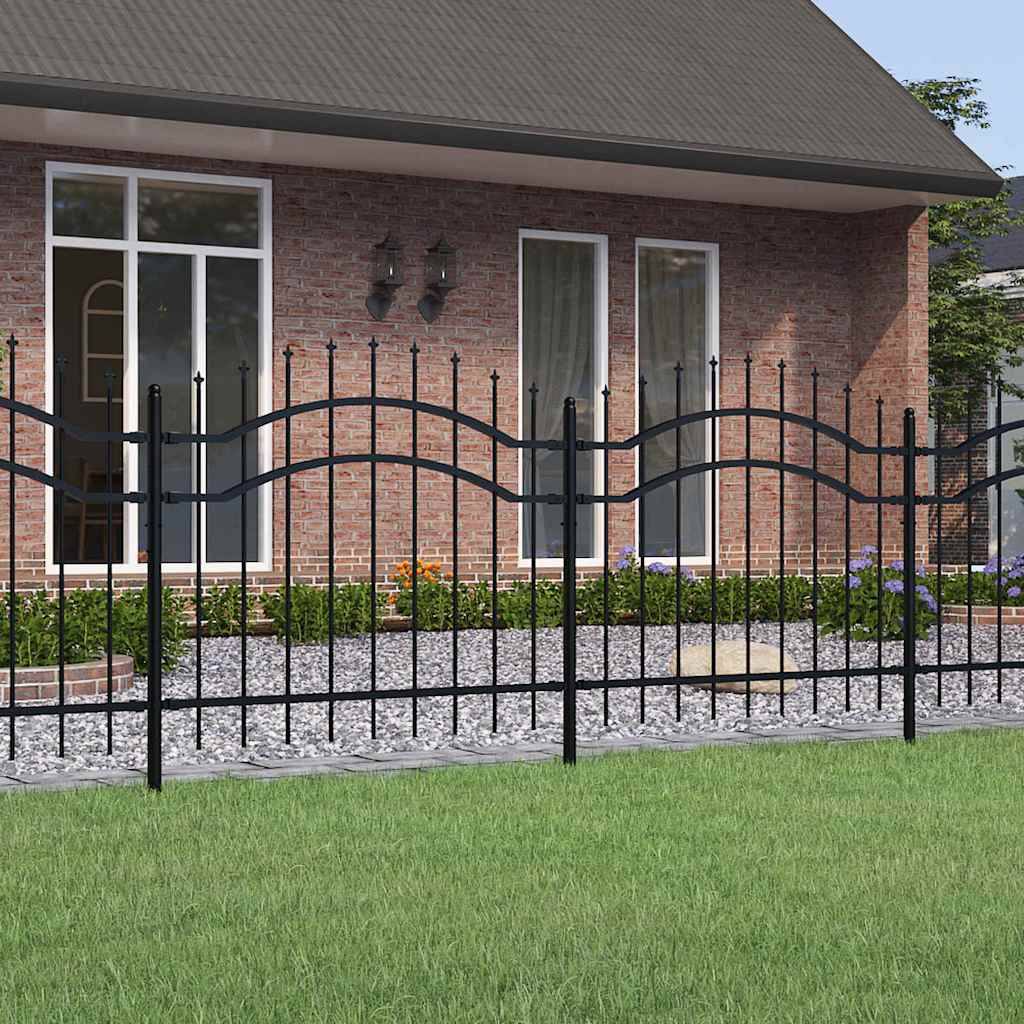 vidaXL Gartenzaun Woerden mit Speerspitze Schwarz 240 x 100 cm Stahl