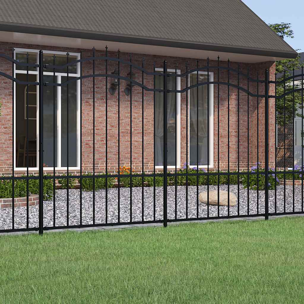 vidaXL Gartenzaun Woerden mit Speerspitze Schwarz 240 x 150 cm Stahl