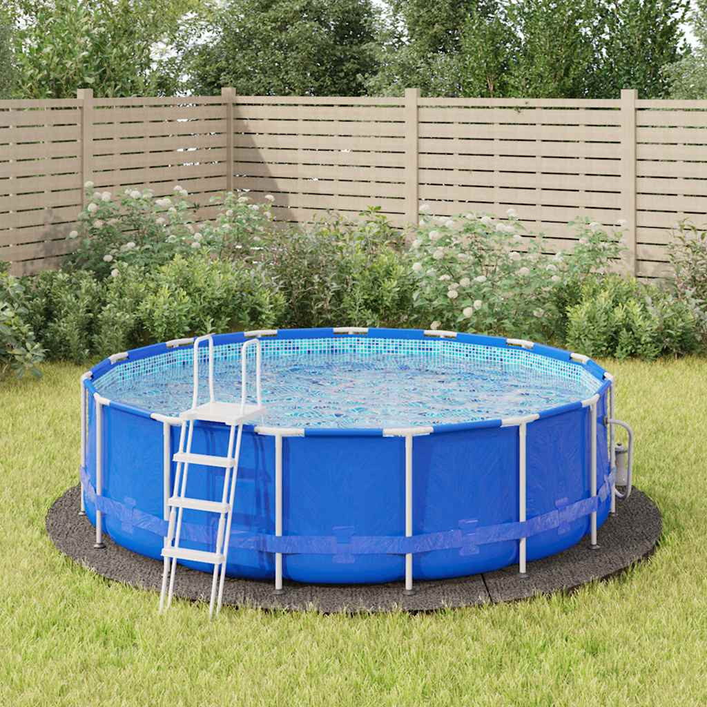 vidaXL Pool-Bodentuch Hellgrau Ø396 cm Polyester Geotextil