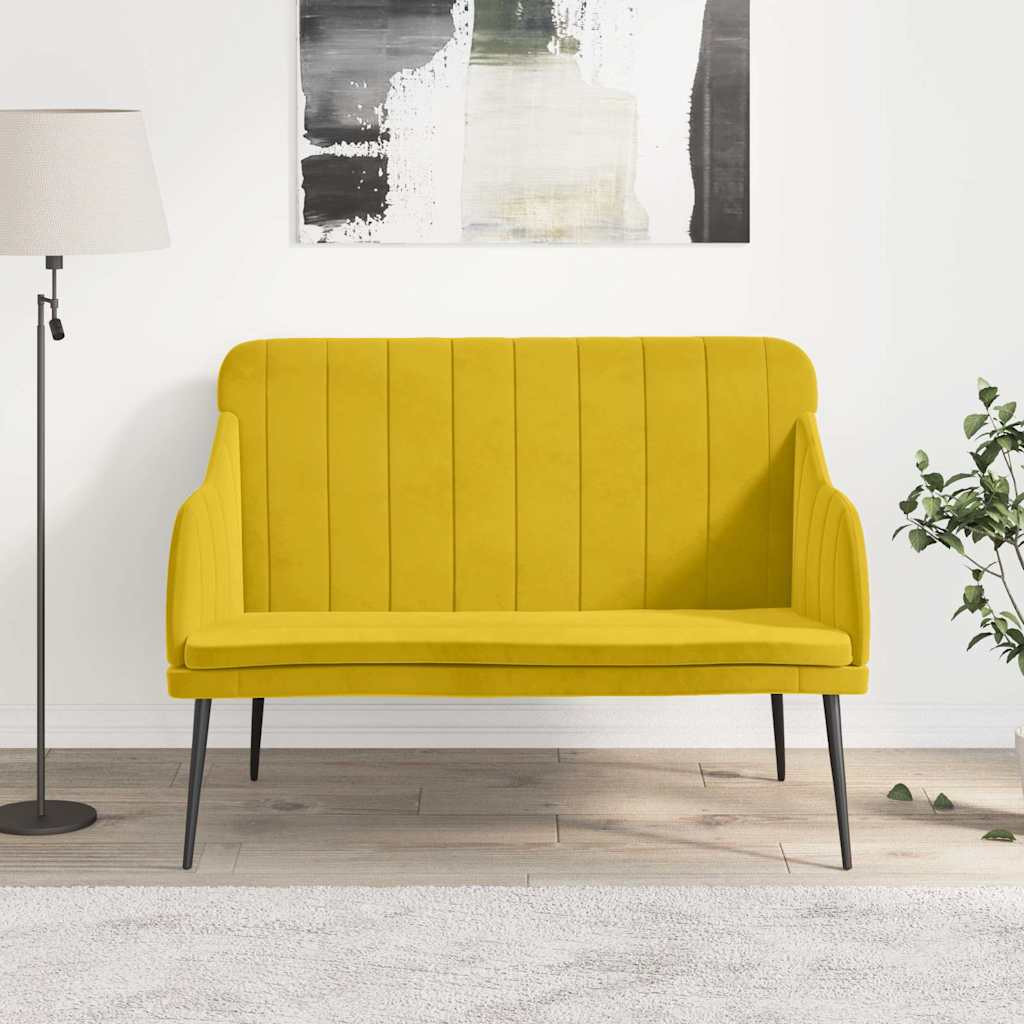 vidaXL Sitzbank Gelb 110x76x80 cm Samt