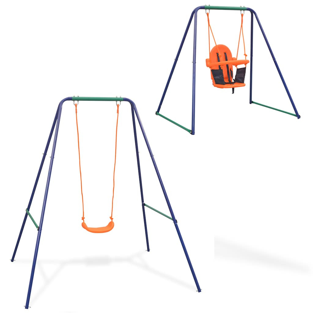 vidaXL 2-in-1 Einzelschaukel und Babyschaukel Orange