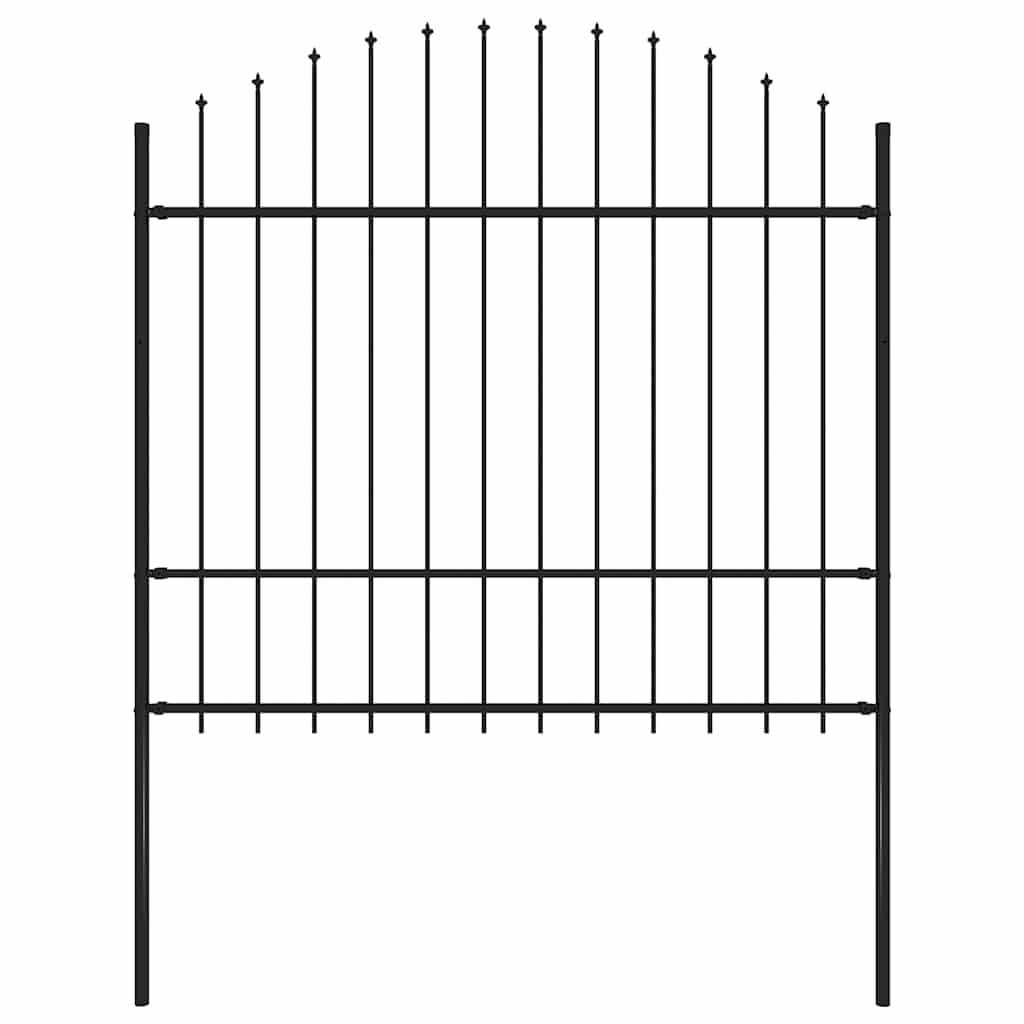 vidaXL Gartenzaun mit Speerspitze Stahl 181 x 175 cm Schwarz