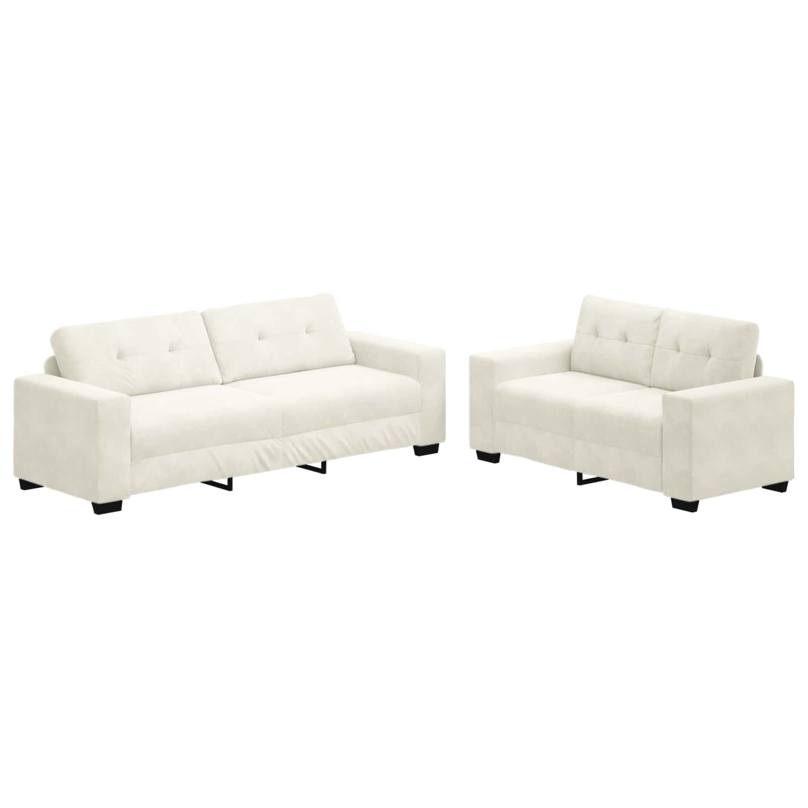vidaXL Sofa 2 pcs Creme 221 x 80 x 80 cm Stoff