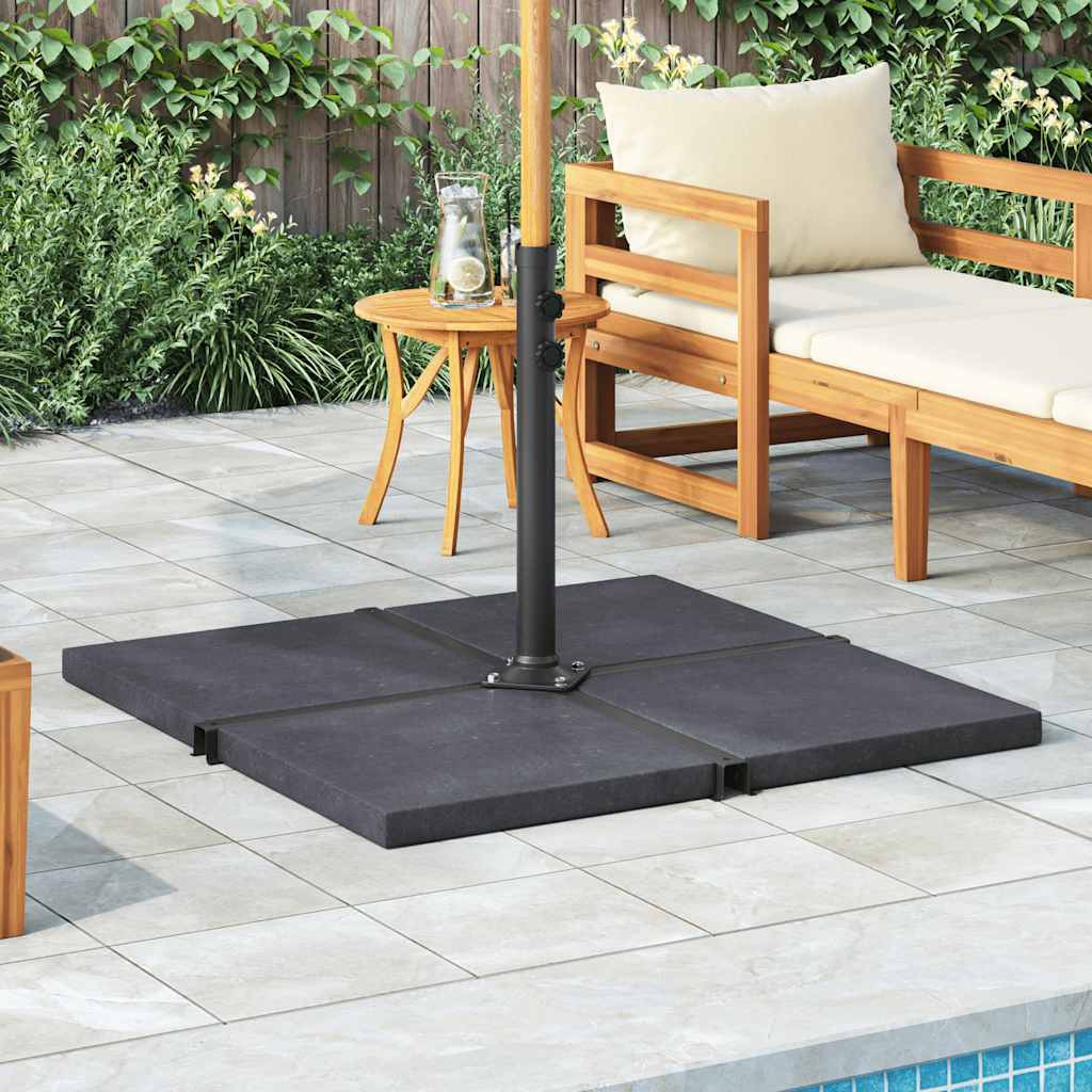 vidaXL Sonnenschirm-Gewichtsplatte Schwarz Granit Quadratisch 25 kg