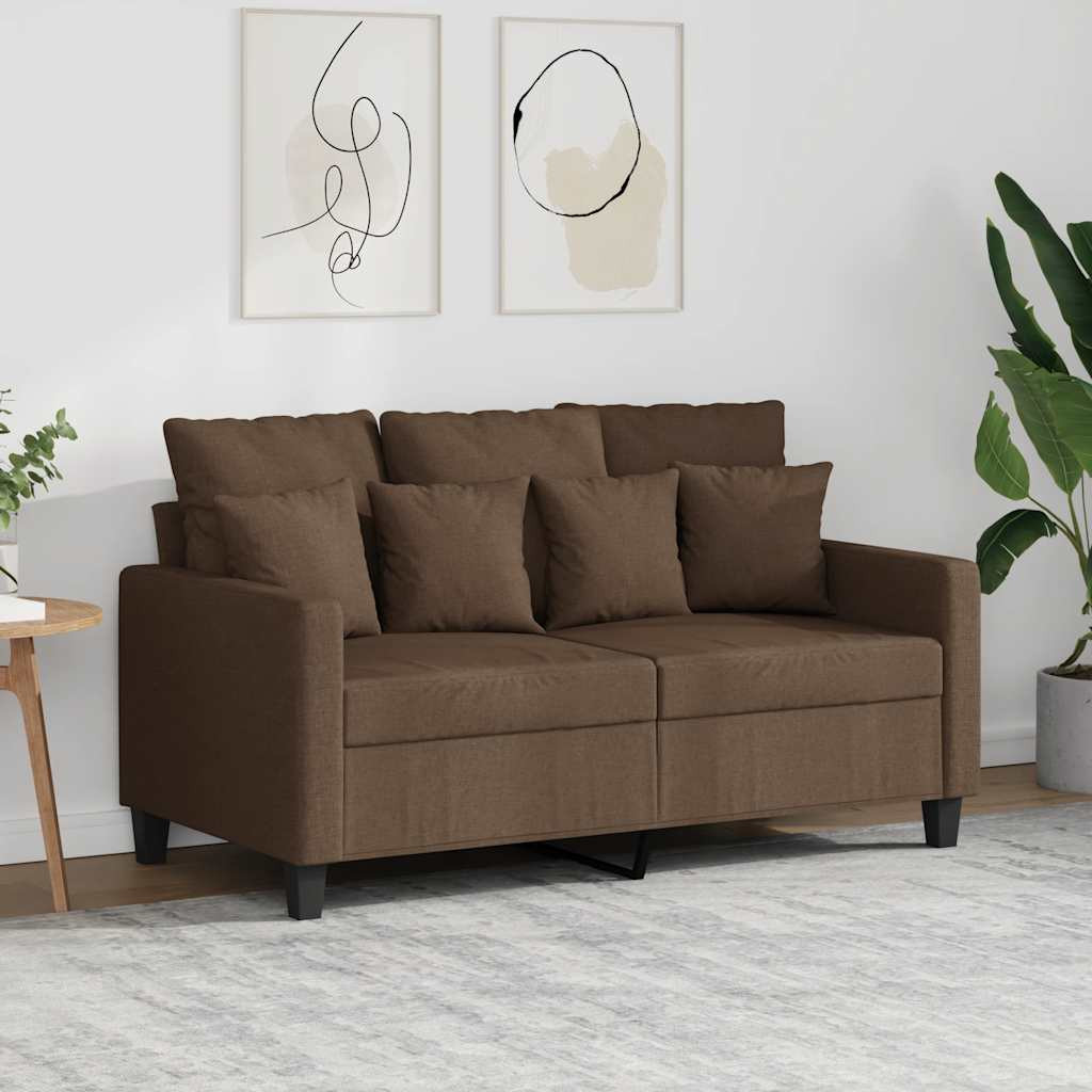 vidaXL 2-Sitzer-Sofa Braun 120 cm Stoff