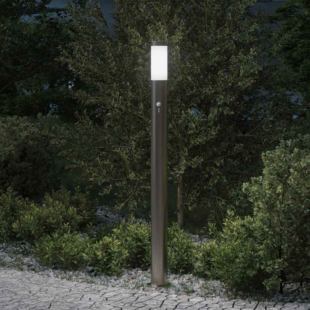 vidaXL Pollerleuchte mit Sensor 110 cm Edelstahl IP44
