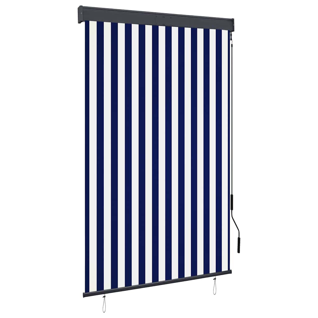 vidaXL Außenrollo 120 x 250 cm Blau und Weiß