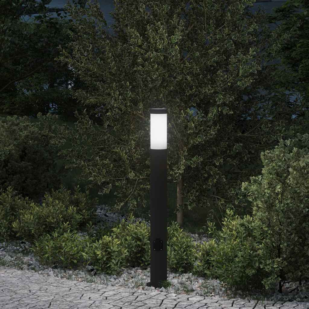 vidaXL Pollerleuchte mit Auslass 80 cm Edelstahl IP44