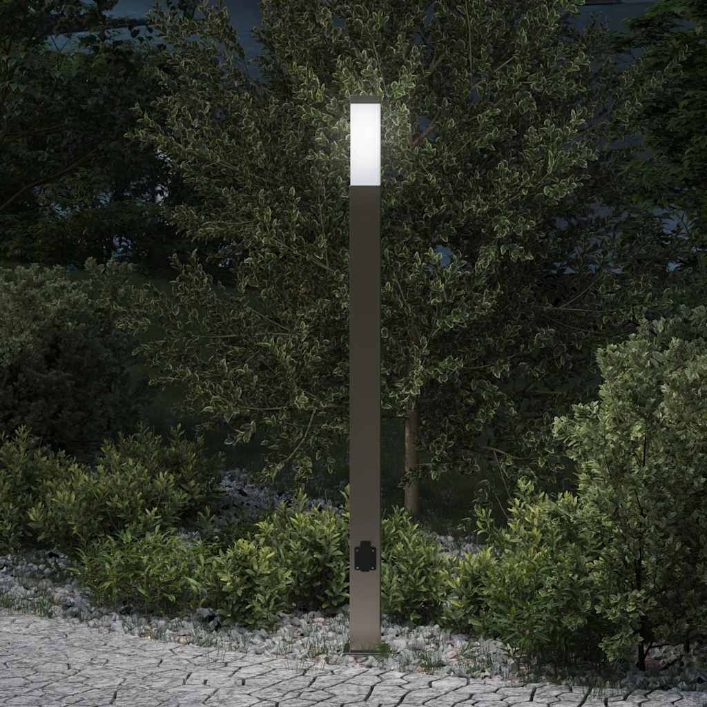 vidaXL Pollerleuchte mit Auslass 110 cm Edelstahl IP44