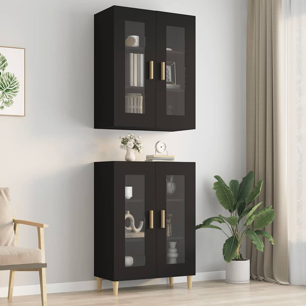 vidaXL Hängeschrank Schwarz 69,5x34x90 cm