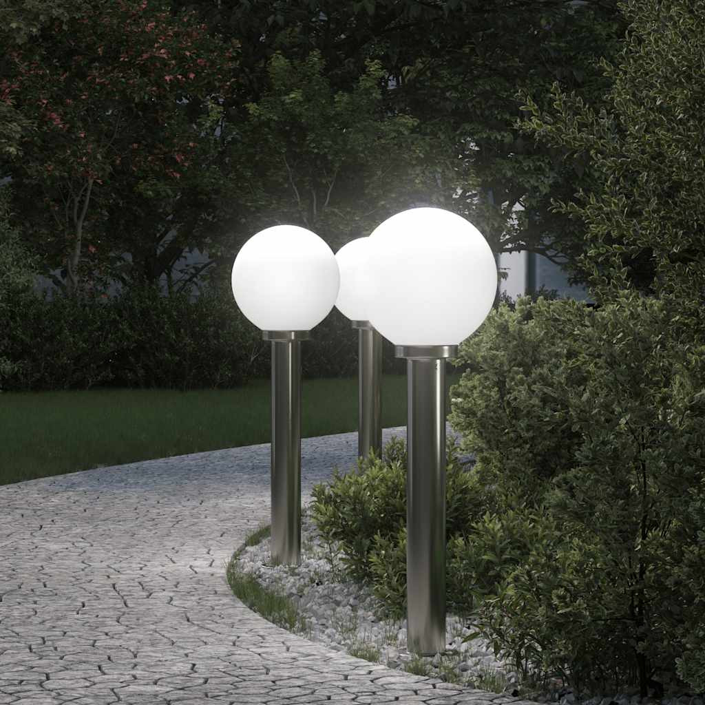 vidaXL Pollerleuchten 3 Stück 80 cm Edelstahl IP44