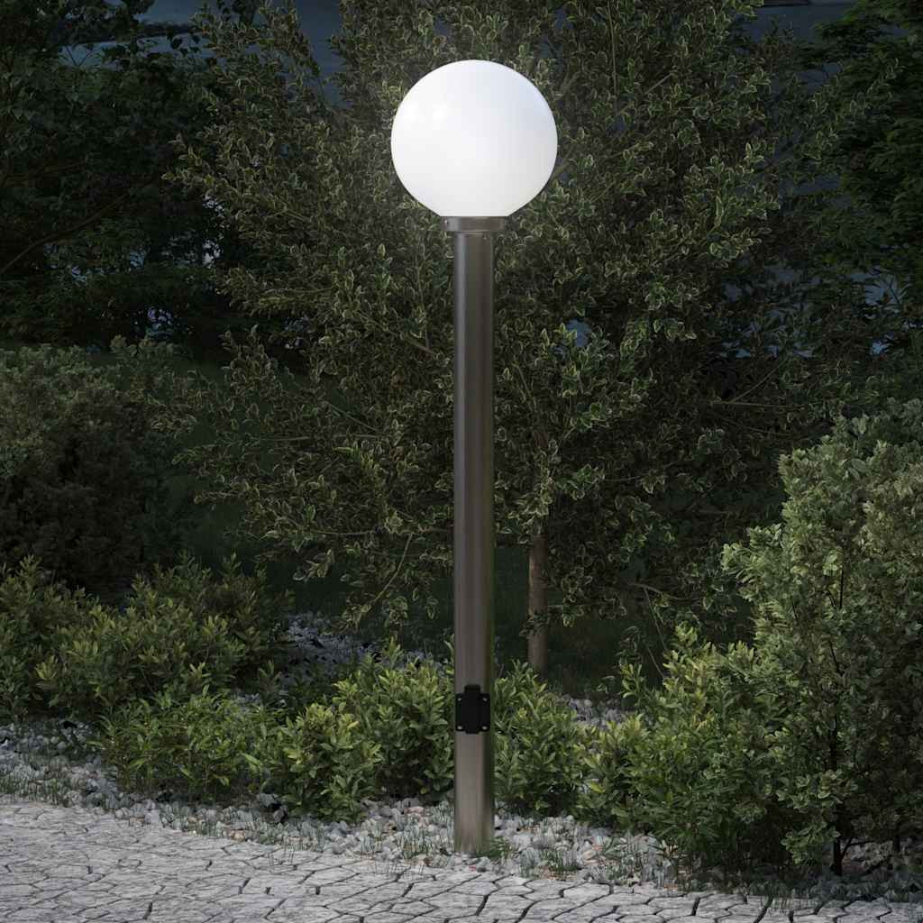 vidaXL Pollerleuchte mit Auslass 120 cm Edelstahl IP44