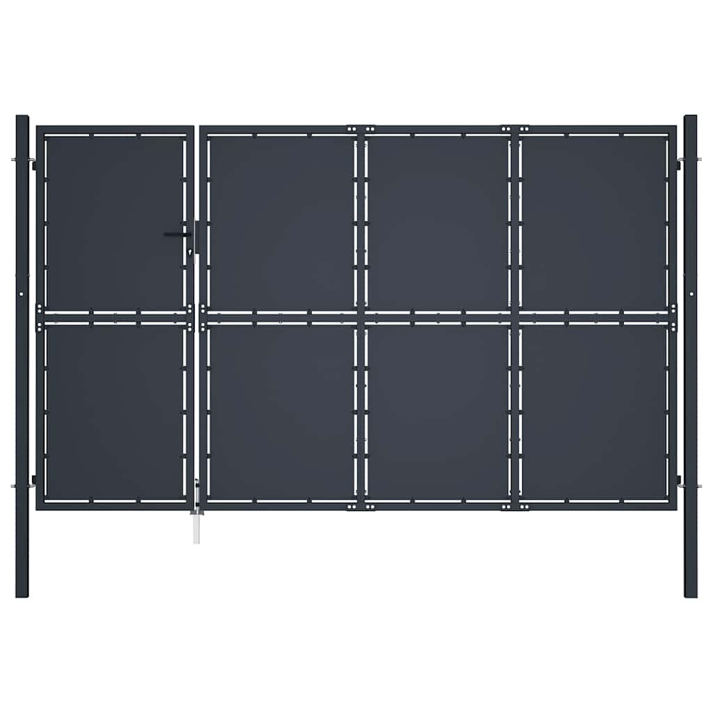 vidaXL Gartentor aus Stahl 350 x 150 cm Anthrazit