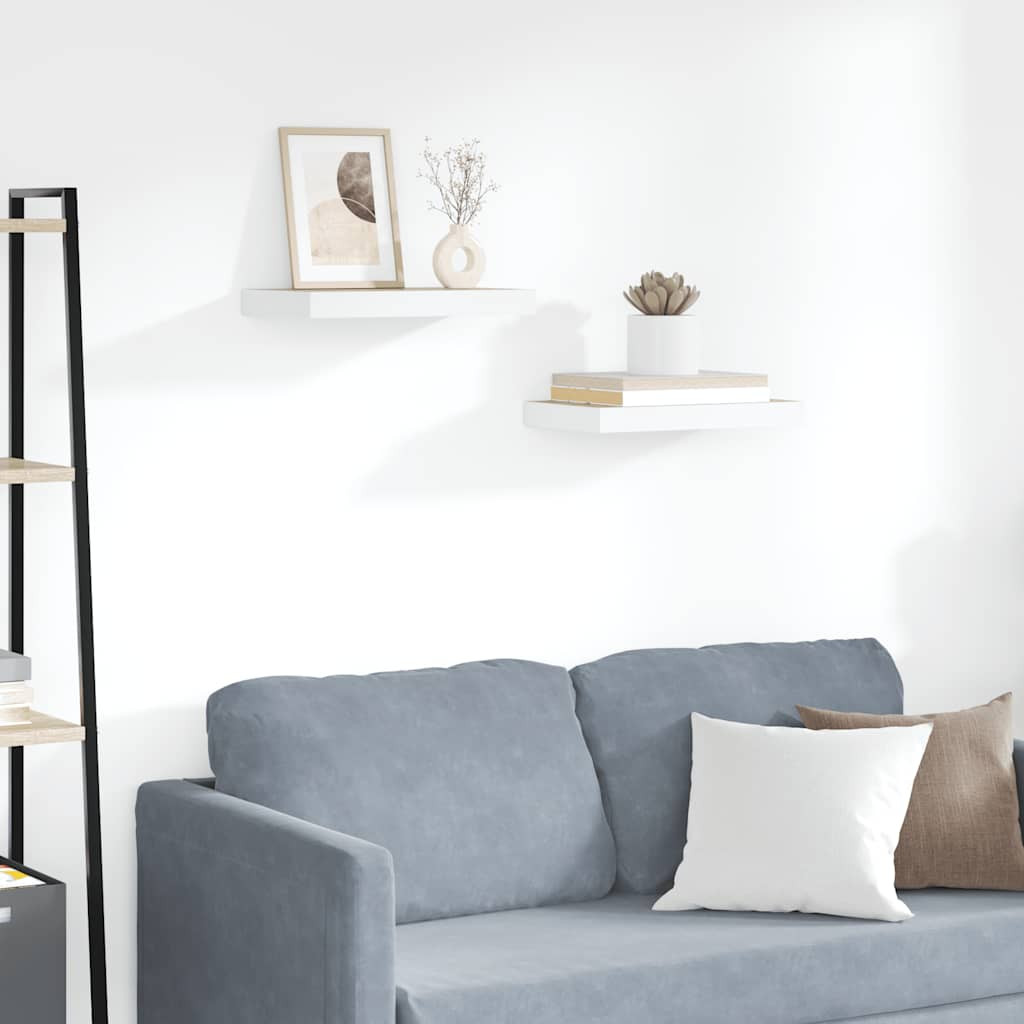 vidaXL Schweberegale 2 Stk. Eichen-Optik und Weiß 40x23,5x3,8 cm MDF