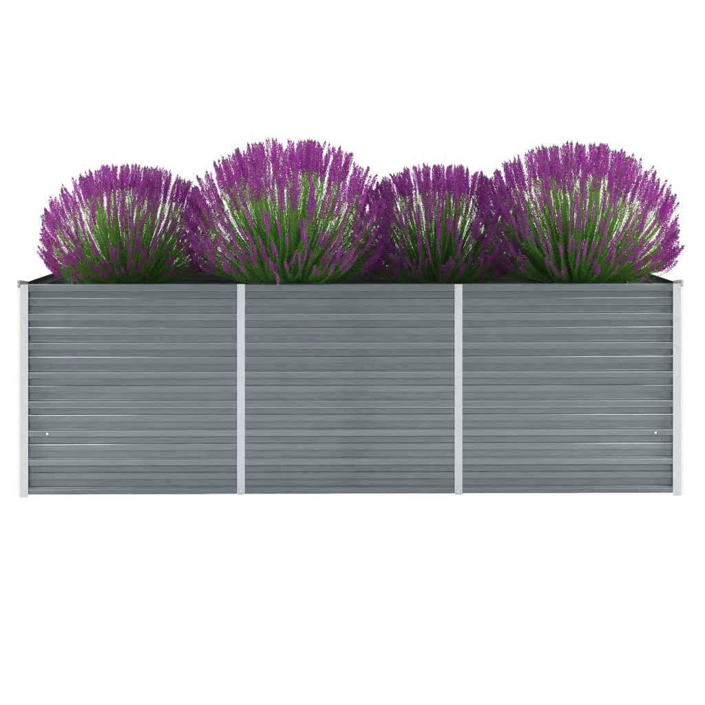 vidaXL Garten-Hochbeet Verzinkter Stahl 240x80x77 cm Grau