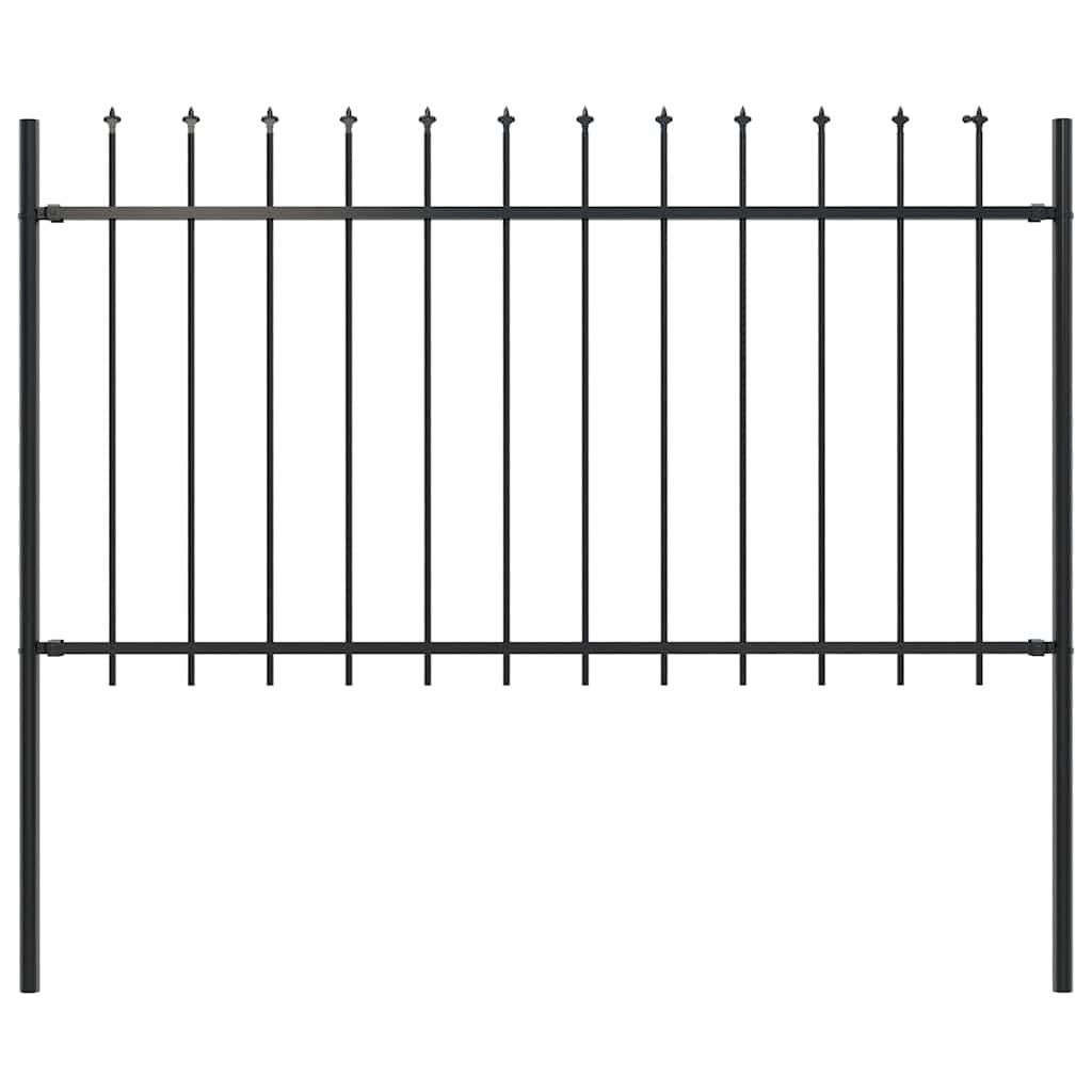 vidaXL Gartenzaun Woerden mit Speerspitze Stahl 170 x 100 cm Schwarz