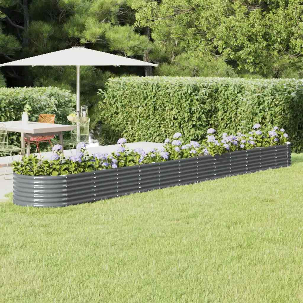 vidaXL Hochbeet Verzinkter Stahl 512x80x36 cm Anthrazit