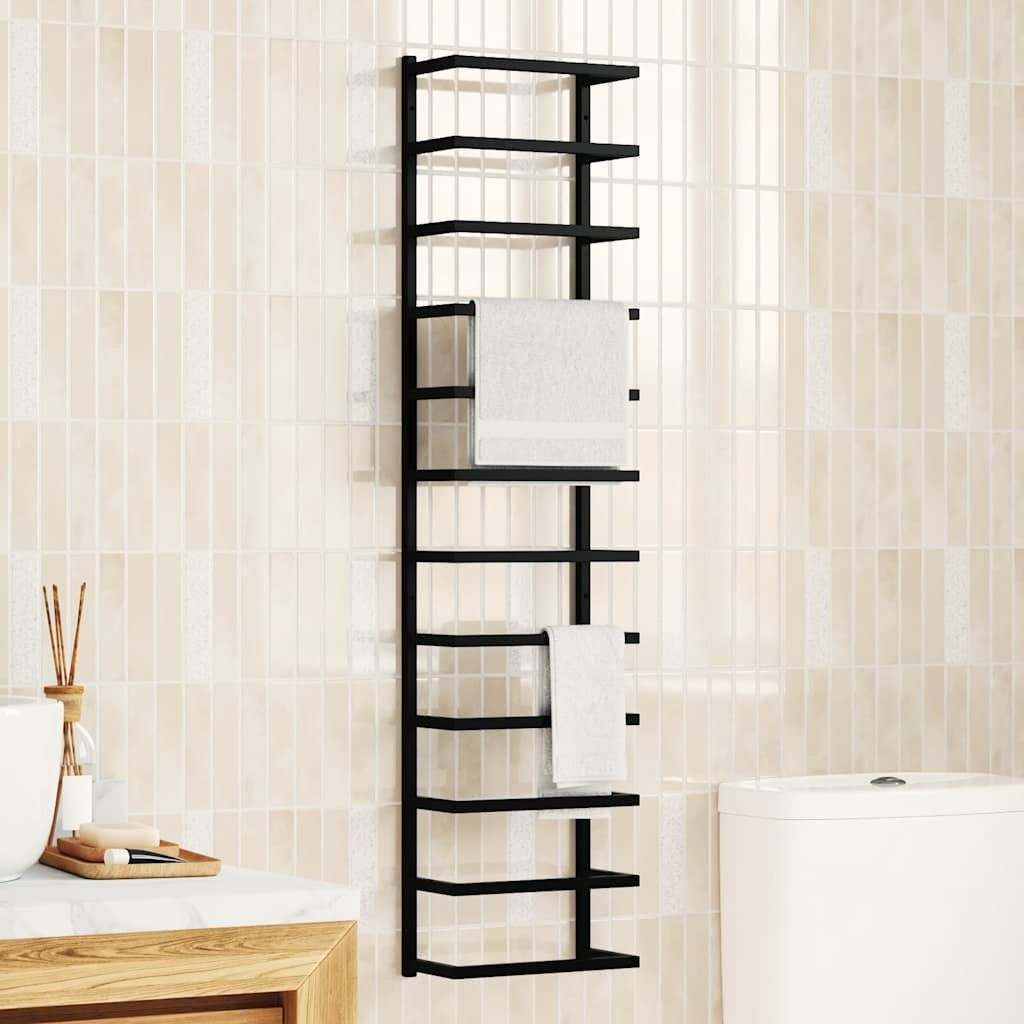 vidaXL Handtuchständer Schwarz 24x12x96 cm Stahl