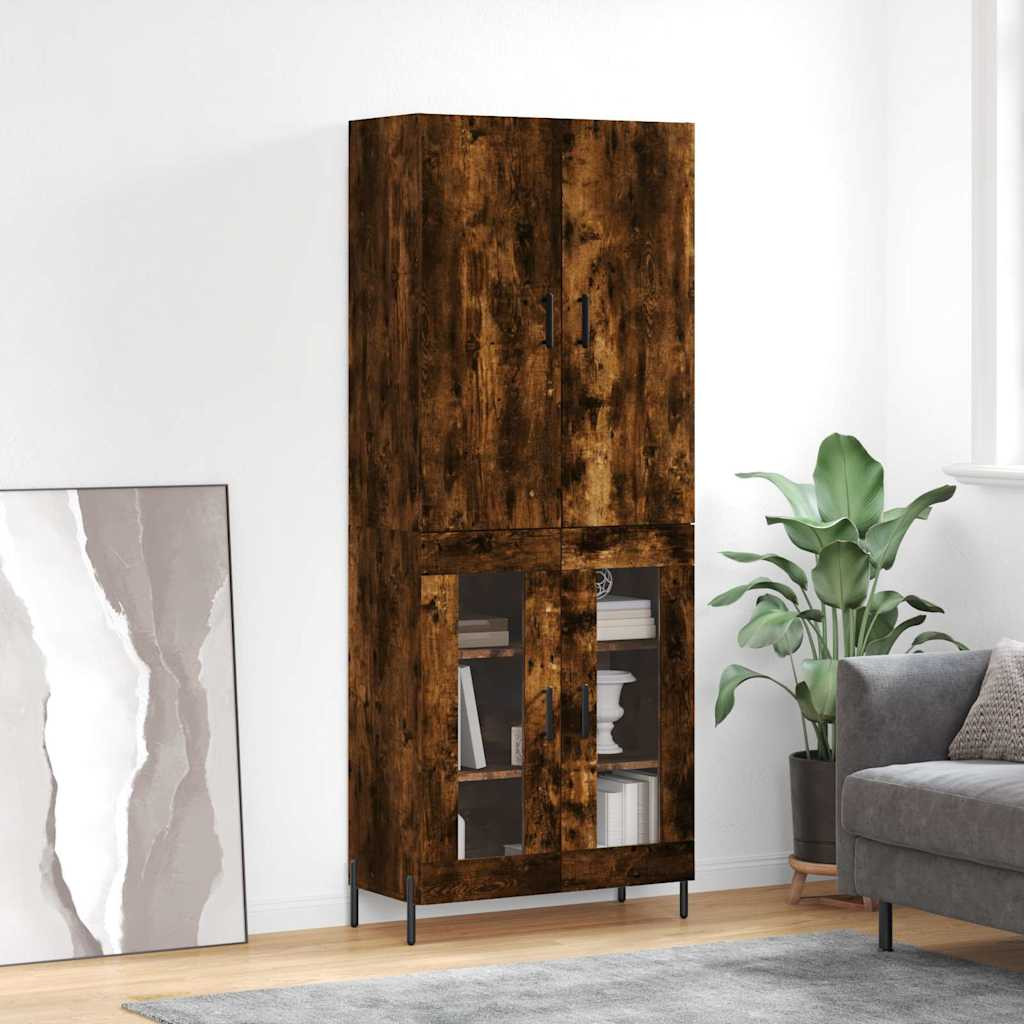 vidaXL Highboard Räuchereiche 69,5x34x180 cm Holzwerkstoff