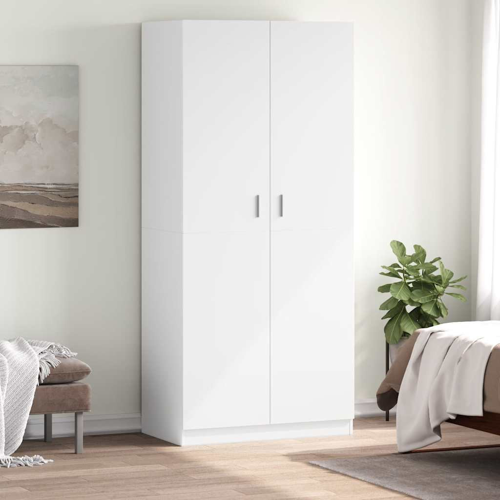 vidaXL Kleiderschrank Weiß 90x52x200 cm Holzwerkstoff