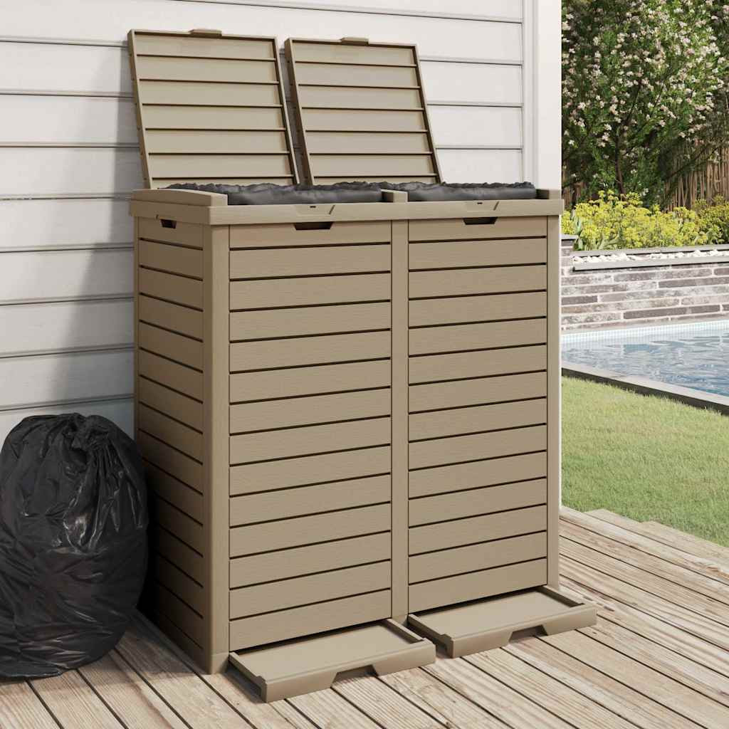 vidaXL Outdoor-Mülltonne Hellbraun 78x41x86 cm Polypropylen