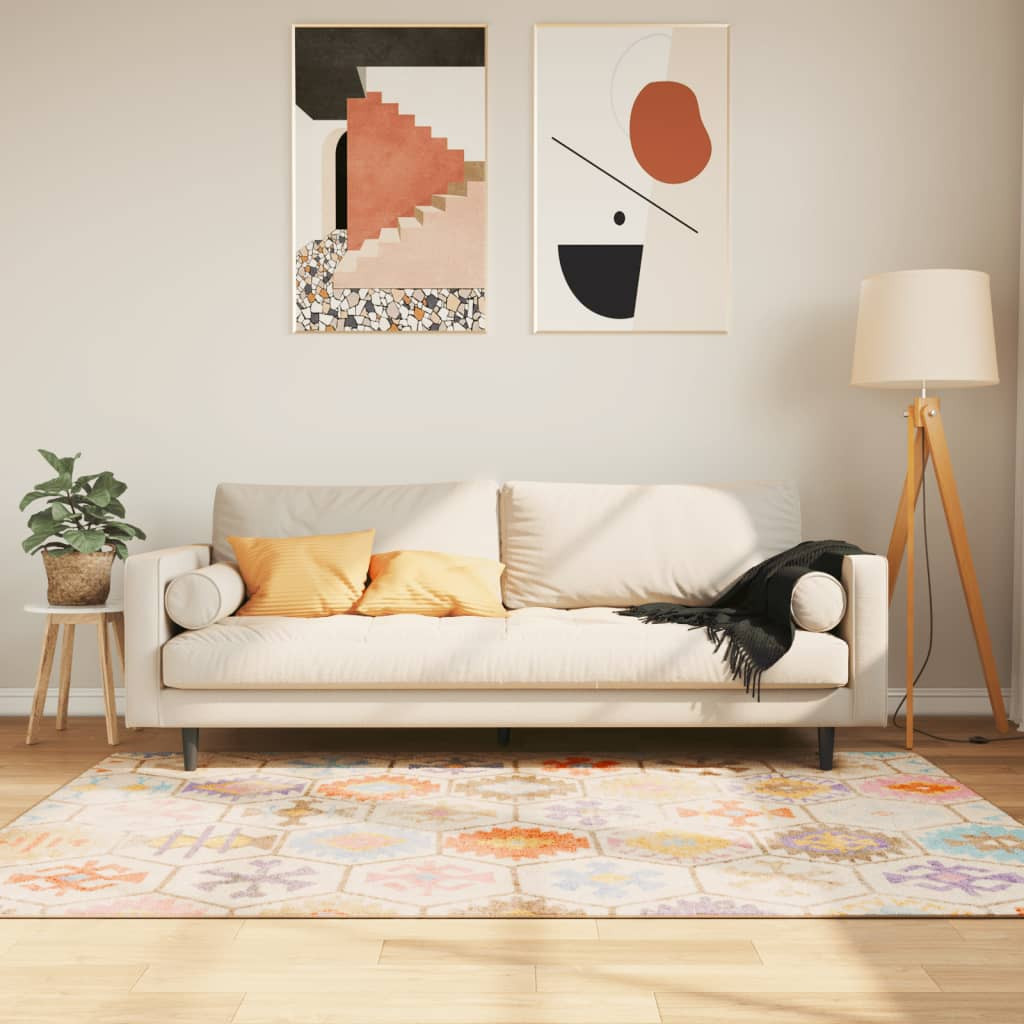 vidaXL Teppich Waschbar Mehrfarbig 120x180 cm