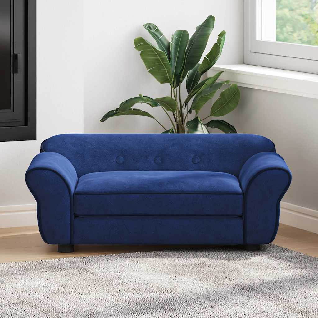 vidaXL Hundesofa Blau 72x45x30 cm Plüsch