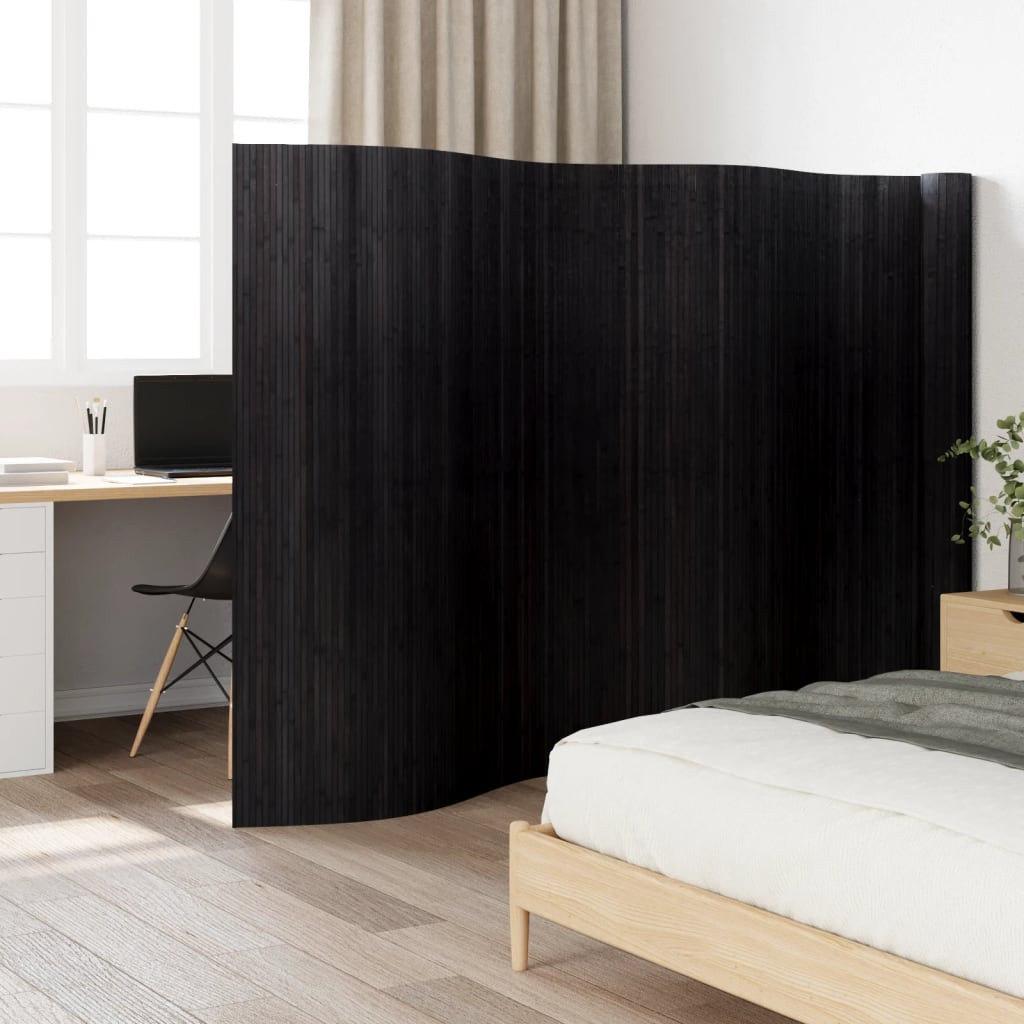 vidaXL Paravent Schwarz Breite 800 cm Höhe 165 cm Bambus