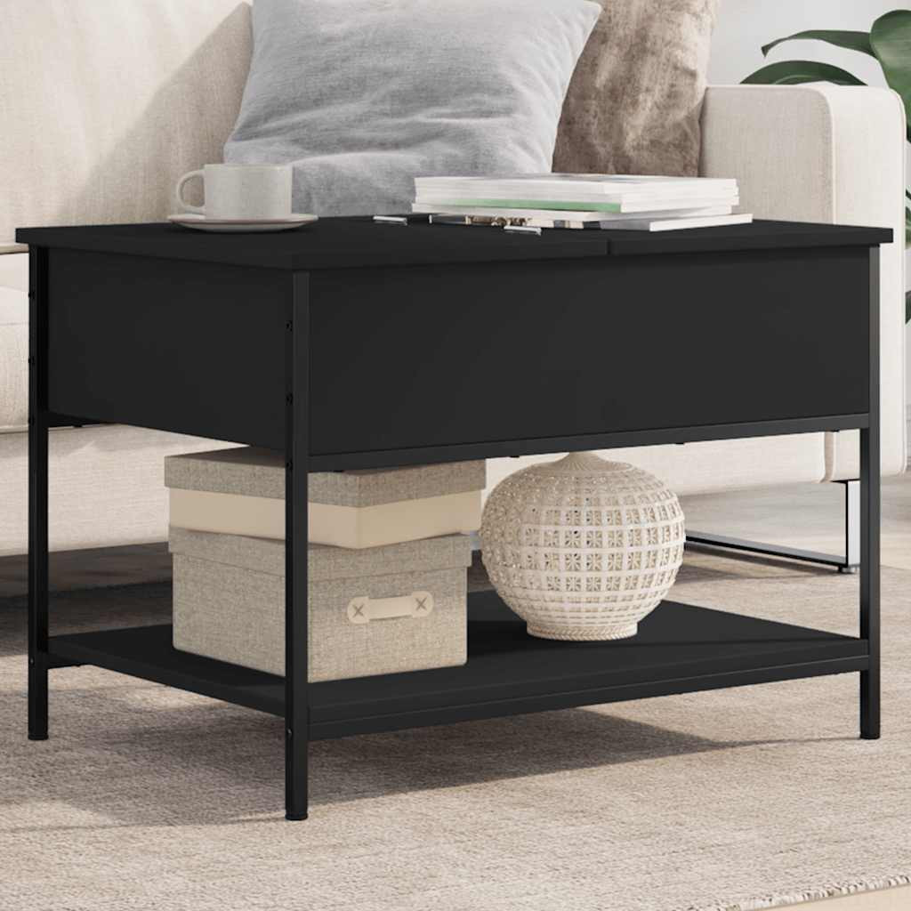 vidaXL Couchtisch Schwarz 70x50x50 cm Holzwerkstoff und Metall