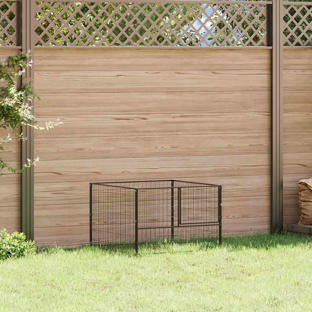 vidaXL Hundezwinger Schwarz 100x100x70 cm Stahl